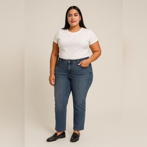 👖 M Jeans by Maurices Mid Rise Slim Straight Jeans - Size 14 Short (Ref 39)